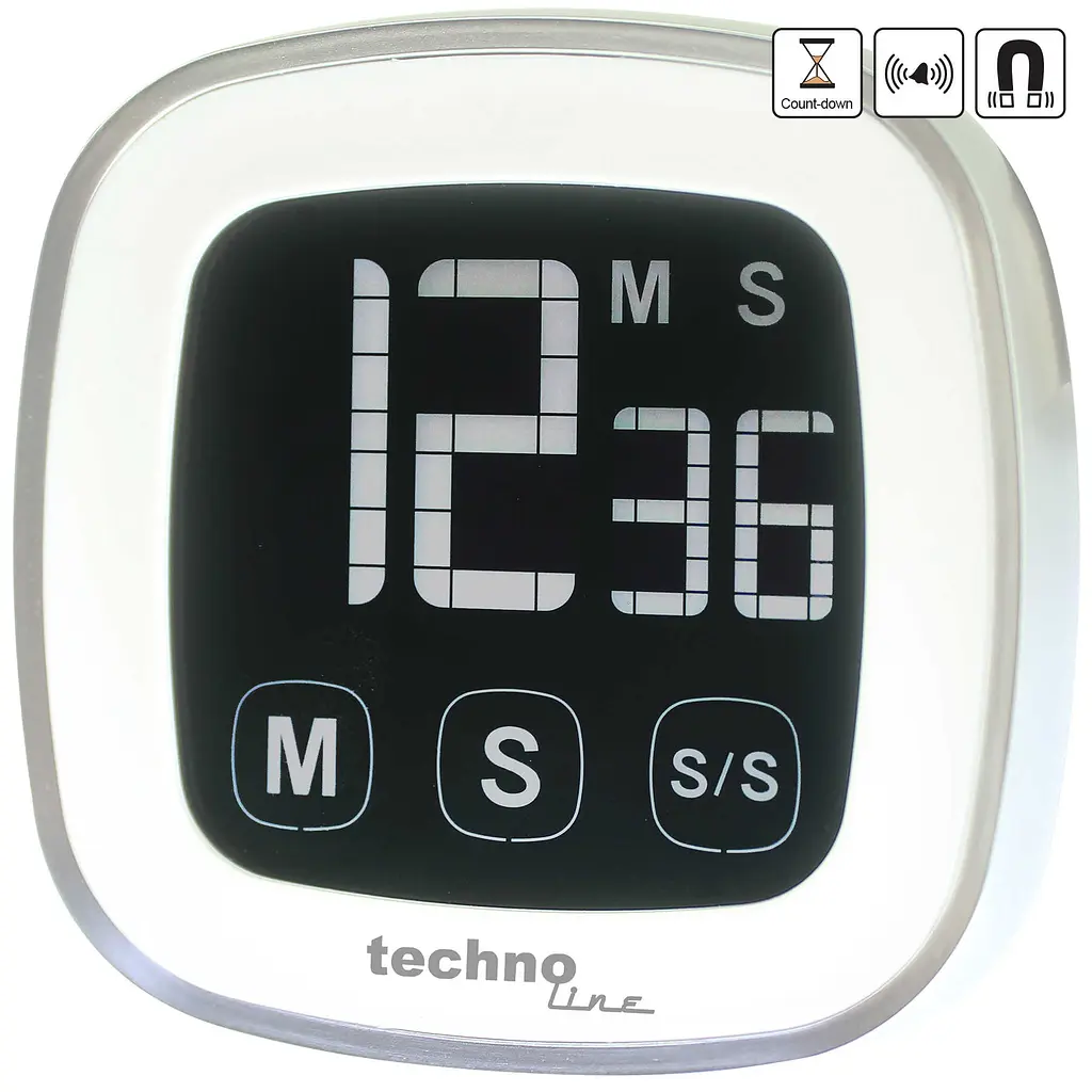 Таймер кухонний Technoline KT400 Magnetic Touchscreen White білий (KT400) - фото 4