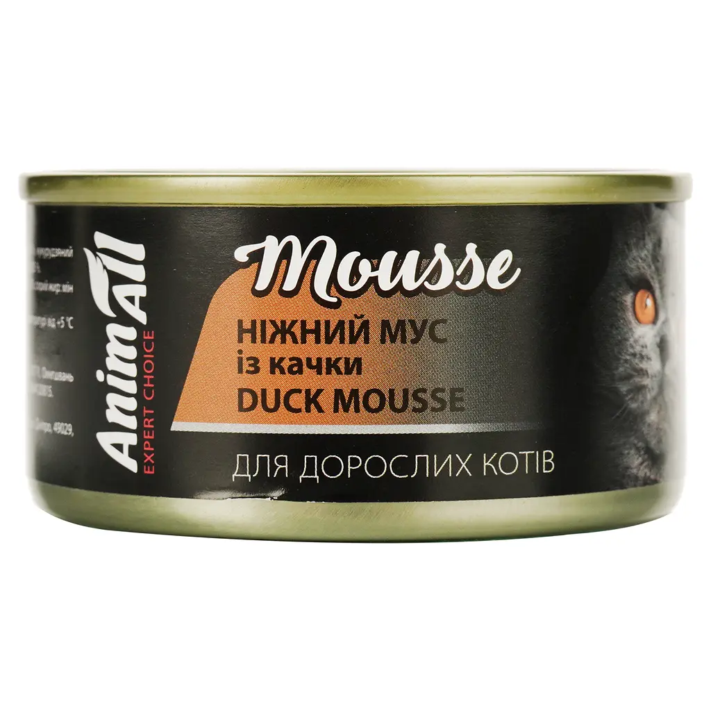  Вологий корм для котів AnimAll ніжний мус із качки 80 г - фото 2