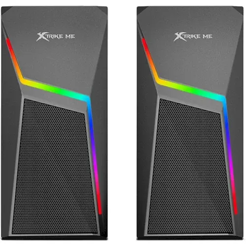 Акустичні колонки 2.0 Xtrike-Me SK-503, Black, 2 x 3 Вт, пластиковий корпус, RGB, mini-jack 3.5 мм, Bluetooth, USB, регулювання гучності на кабелі (1.4 м) - фото 2