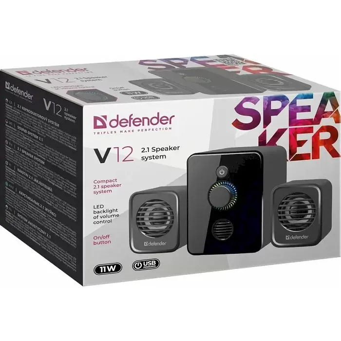 Акустическая система 2.1 Defender V12 USB Black - фото 5