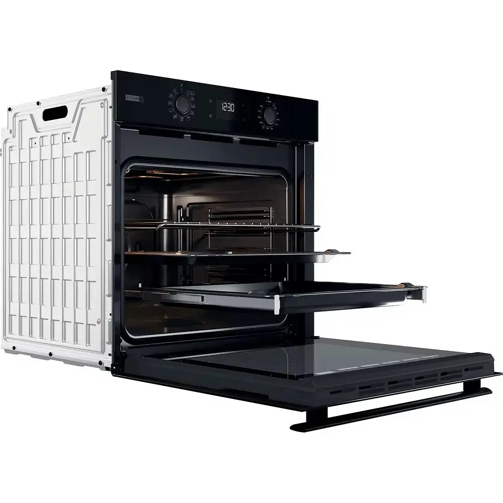 Духовой шкаф Whirlpool электрический 71 л, A+, дисплей, конвекция, телескопические направляющие, пара, черный - фото 5