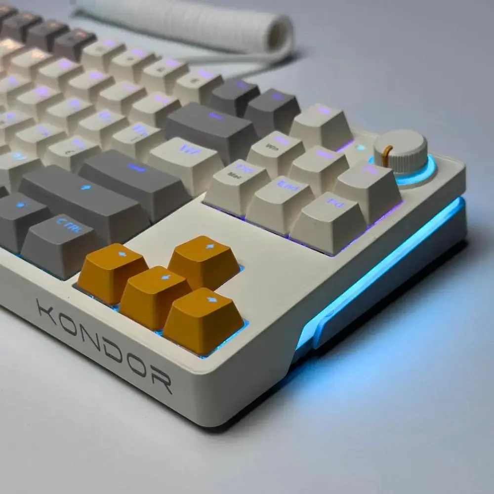 Игровая проводная механическая клавиатура Kondor Orion / Три режима подключения / Yellow Switch / Grey - фото 5