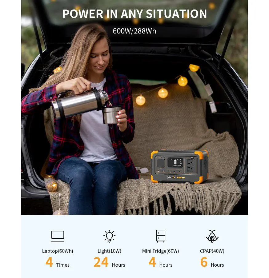 Портативна зарядна станція Pecron E-300-LFP 600 W 288Wh LiFePO4, LCD, APP Control - фото 9