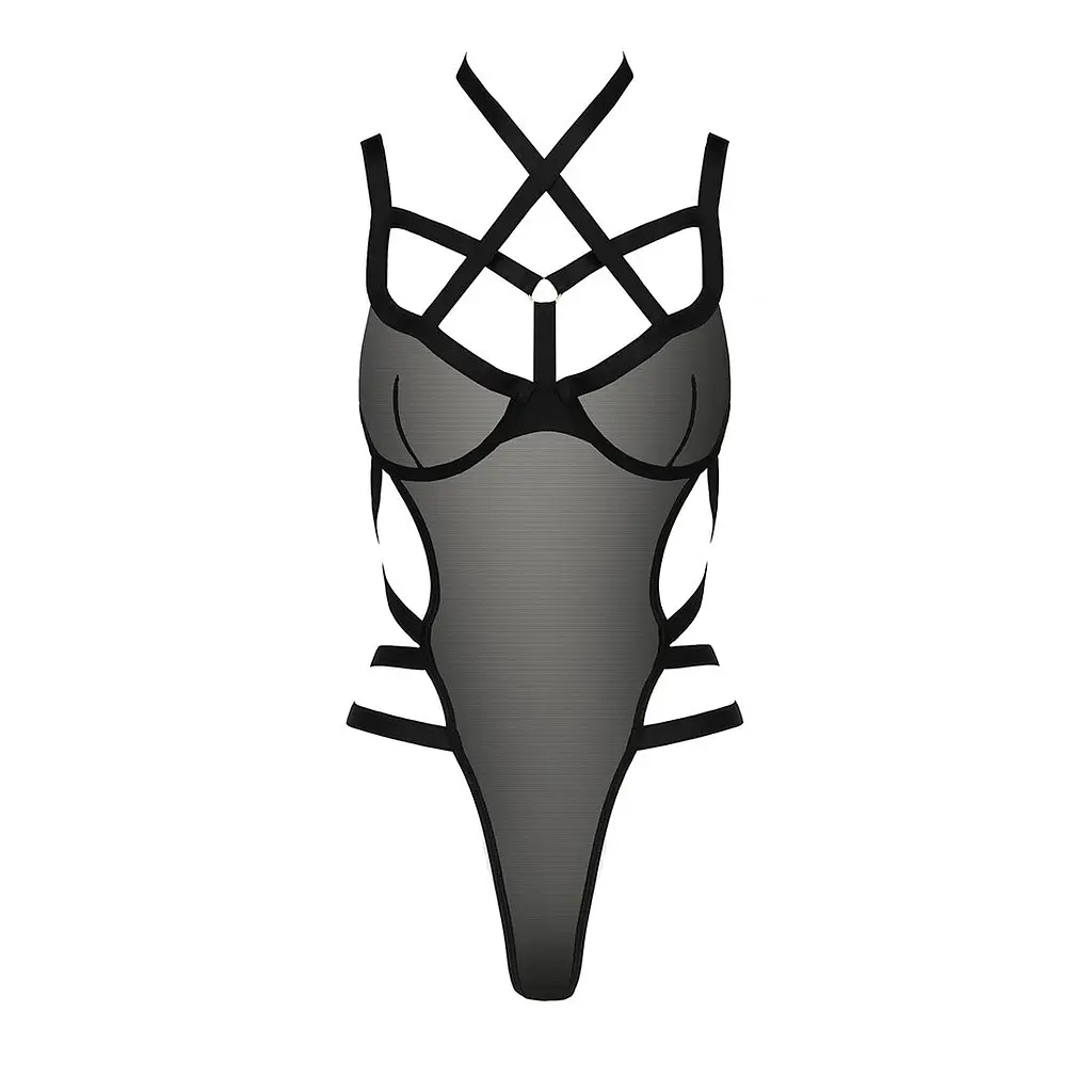Боді-монокіні Passion Exclusive HAGAR BODY L/XL, black - фото 5