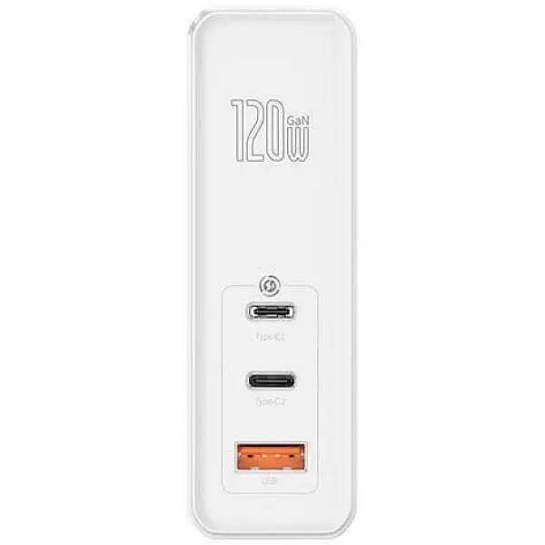 Мережевий зарядний пристрій Baseus GaN Xiaomini Quick Charger 1 USB + 2Type-C 120W CCGAN-J02 White - фото 4