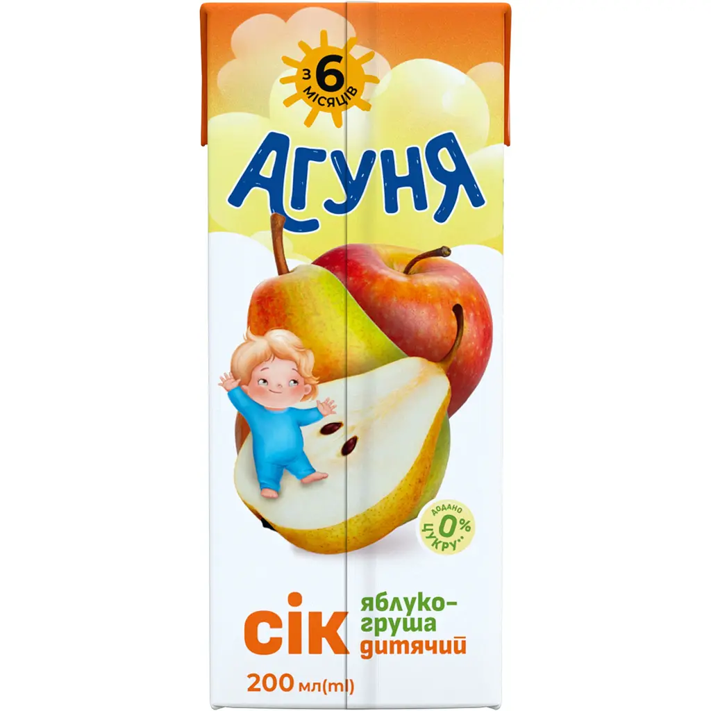 Сік Агуня Яблучно-грушевий 200 мл - фото 3