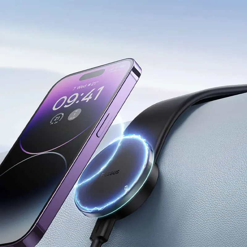 Автодержатель с БЗП Baseus C02 Pro Series Magnetic Wireless Charging Car Mount Cluster (C40156) Black - фото 5