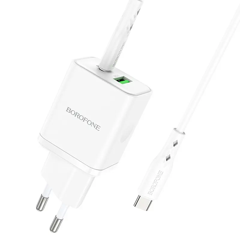 СЗУ Borofone BN7 PD20W+QC3.0 (1USB-A/1C) + кабель Type-C to Type-C - фото 5