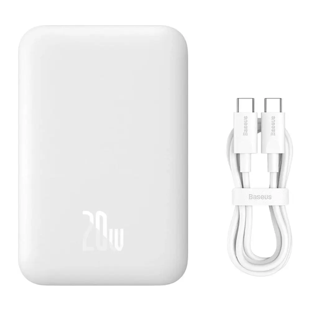 Зовнішній акумулятор Baseus Magnetic Mini Air Wireless Fast Charge Power Bank 6000mAh 20W Stellar White（With Simple Series Charging Cable Type-C to (P10059002223-00) - фото 10