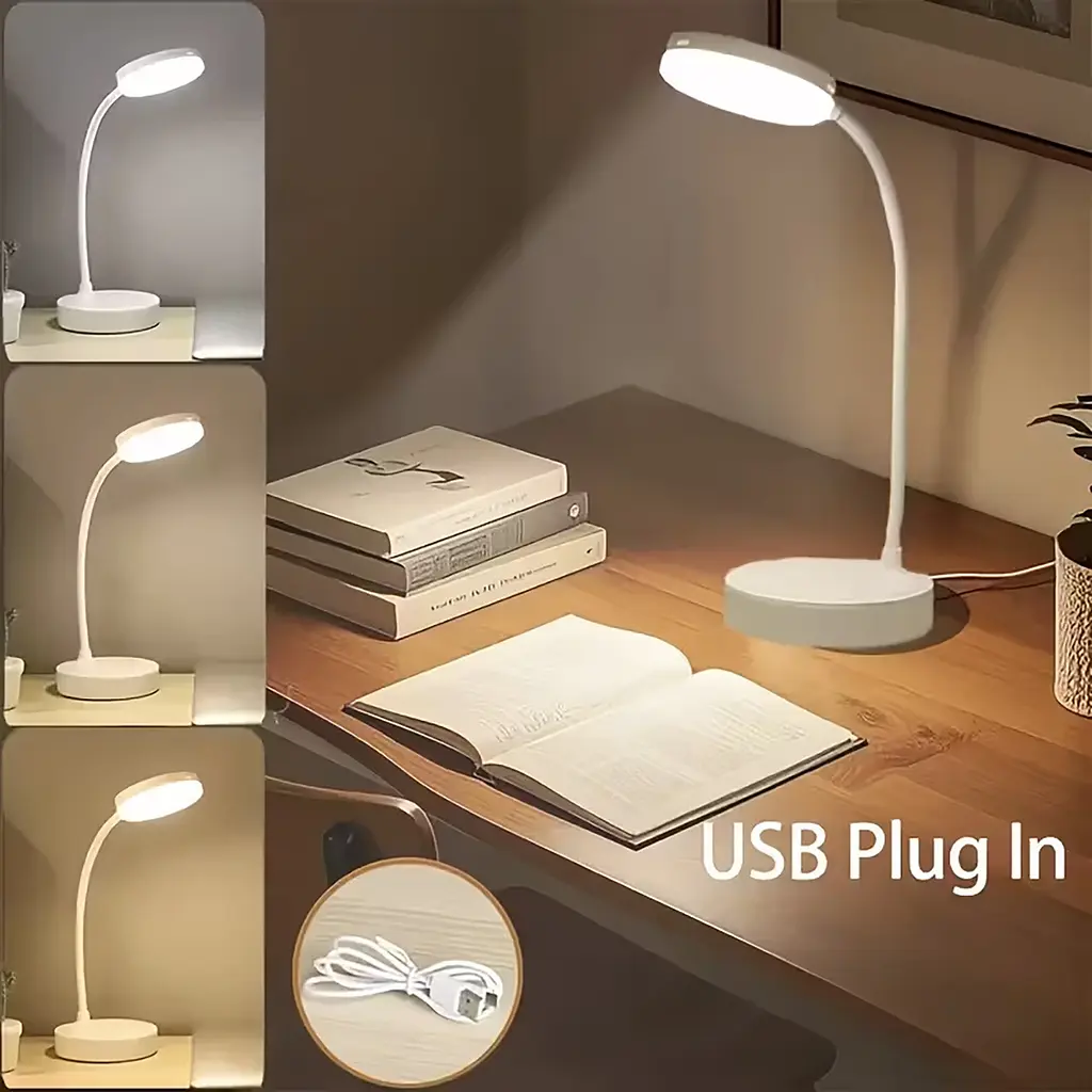Мінімалістична настільна світлодіодна лампа з USB-живленням і сенсорним керуванням Білий 88202 - фото 6