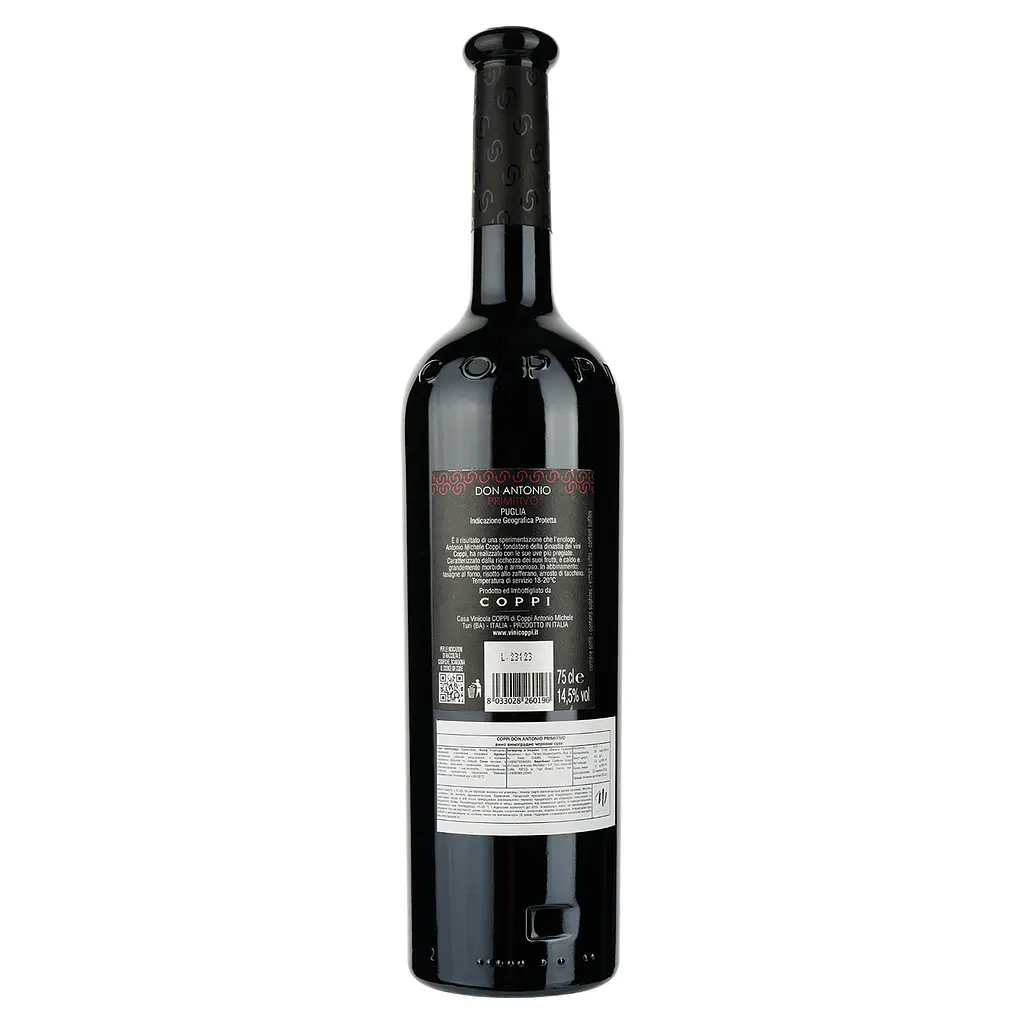Вино Coppi Don Antonio Primitivo, червоне, сухе, 0,75 л - фото 2