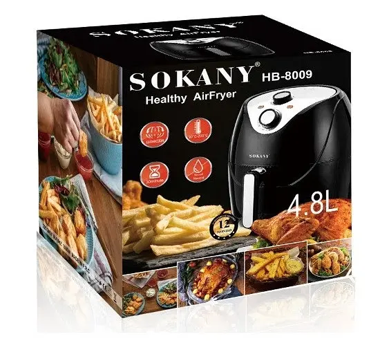 Мультипечь Sokany HB-8009 (Аэрофритюрница, Аэрогриль, Запекание) - фото 9