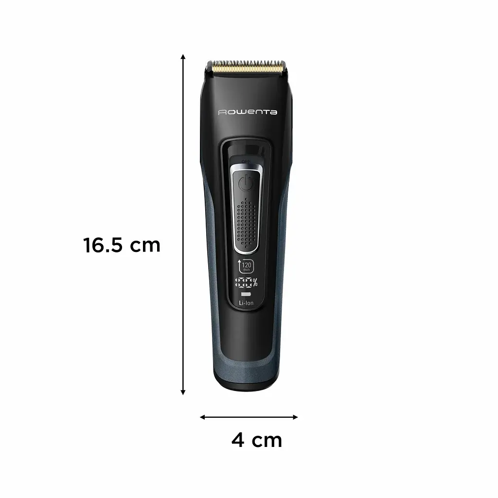 Машинка для стрижки Rowenta Advancer, для бороди, вусів, голови, мережа+акум., роторний мотор, насадок-3, кейс, титан.напил., темно-синій - фото 3