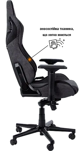 Геймерське крісло GT Racer чорне з темно-сірим (X-8005 Dark Gray/Black Suede) - фото 3