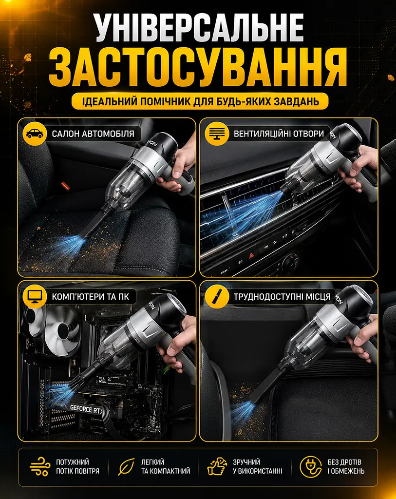 Пилосос Voin вологе та сухе прибирання 90 Вт (V-88CL) - фото 5