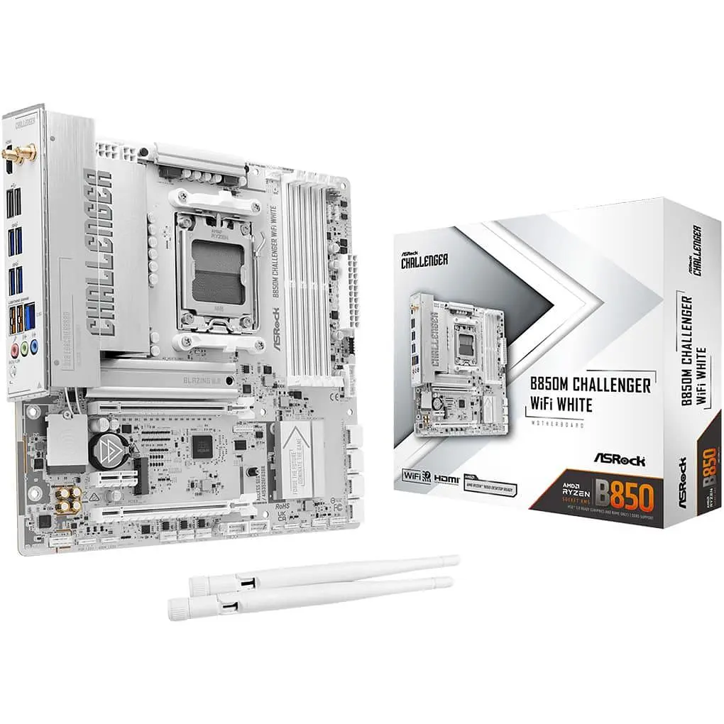 Материнська плата ASRock B850M CHALLENGER WIFI WHITE (B850M CHALLENGER WIFI WHITE) (Socket AM5, AMD B850, Micro-ATX) - фото 6