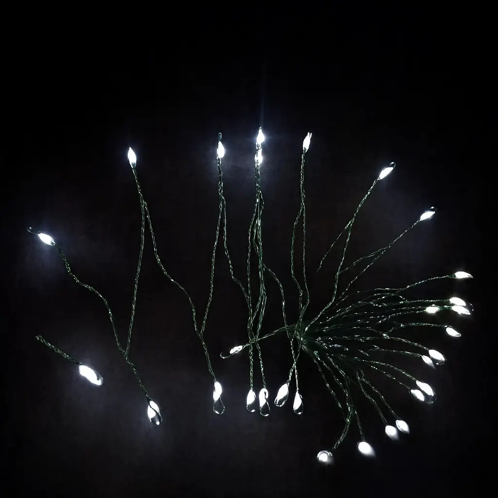 Гірлянда Кінський хвіст Мішура 640 LED 16 ниток 2 м зелена, білий GarlandoPro D640L2MGW - фото 5