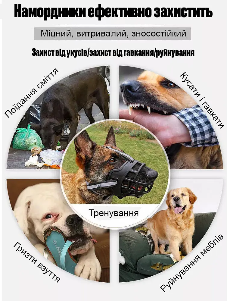 Намордник для собак Maychan, силіконовий з рефлективом № 3 - фото 8