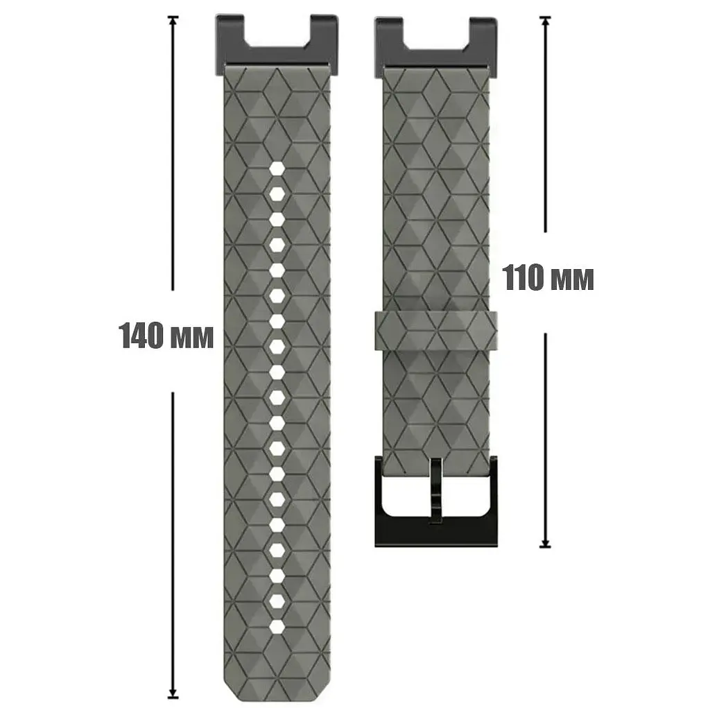 Ремінець Primolux Dimond силіконовий для годинника Xiaomi Amazfit T-Rex (A1918) / T-Rex Pro (A2013) - Grey - фото 5