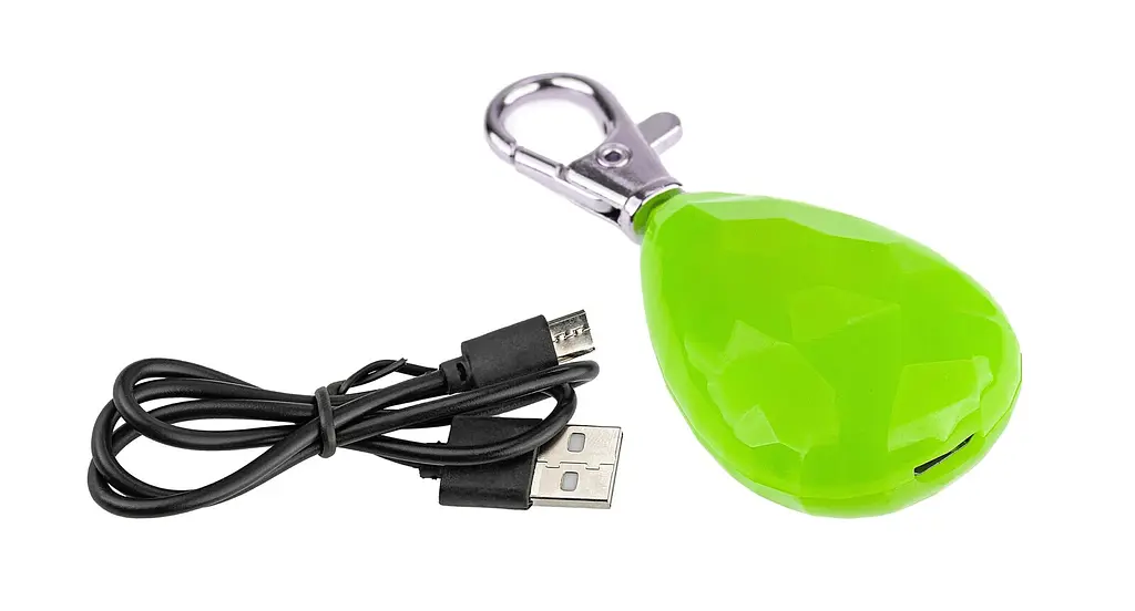 Світлодіодний LED-маячок Happet «Діамант» з USB для собак та котів, зелений (LE06) - фото 4