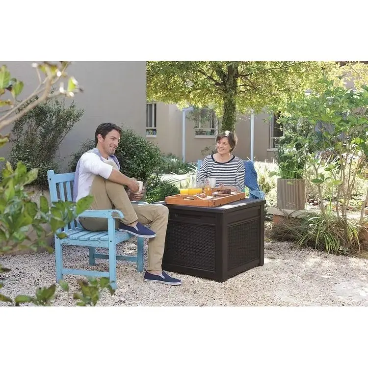 Стіл-скриня Keter Cube Rattan 208 л коричневий (17199597) - фото 4