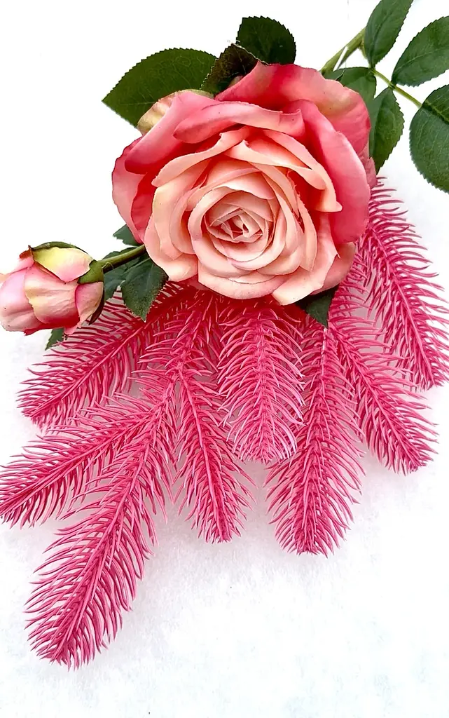 Гілка хвойна лита Hvoya Blush Pink рожева 33 см 250 шт. - фото 2