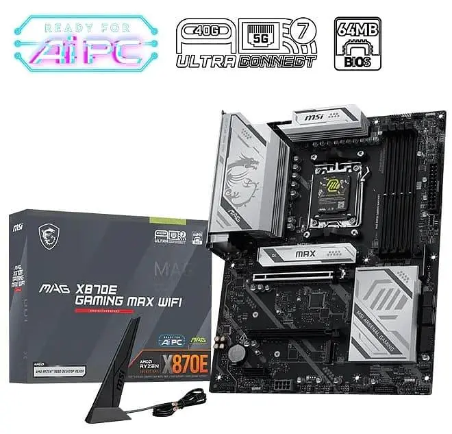 Материнська плата MSI MAG X870E GAMING MAX WIFI (MAG X870E GAMING MAX WIFI) (Socket AM5, AMD X870E, ATX) - фото 5