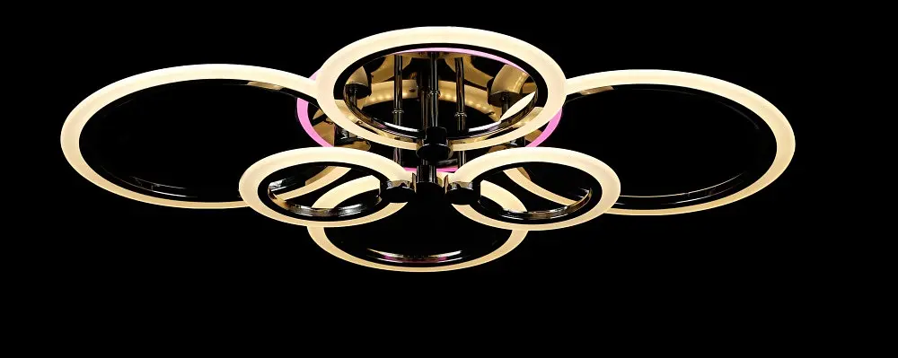 Люстра світлодіодна Splendid Ray LK236/6+A LED, 240Вт, чорнобіла, сучасний стиль, з пультом, димер, 80/60 см - фото 3
