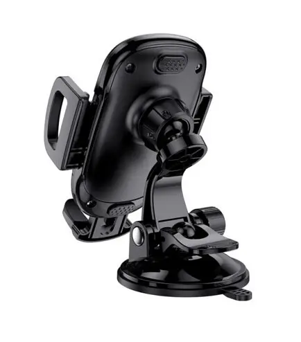 Автомобільний тримач для телефону Borofone BH37 Route push type suction cup car holder чорний - фото 2