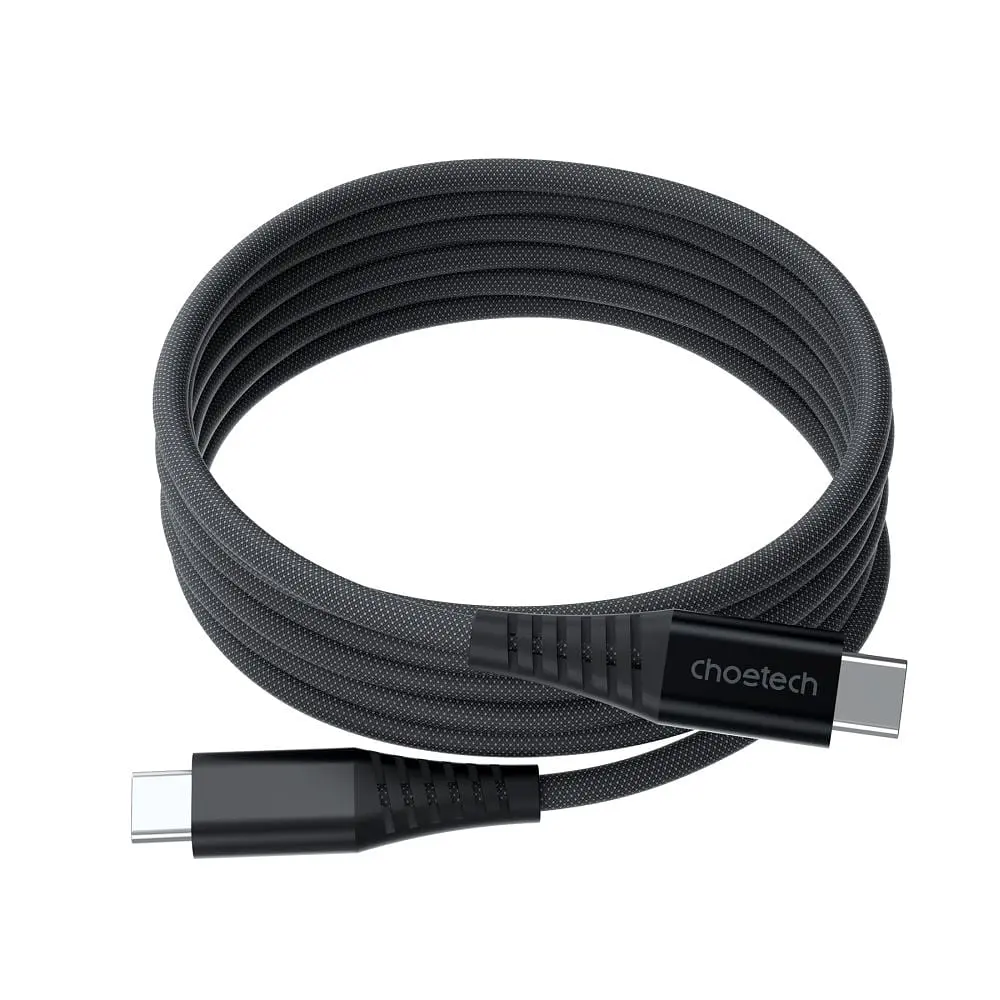Кабель Choetech XCC-1052 Black USB-C to USB-C Magnetic PD3.1 240W 1.2m (43-00129) - фото 2