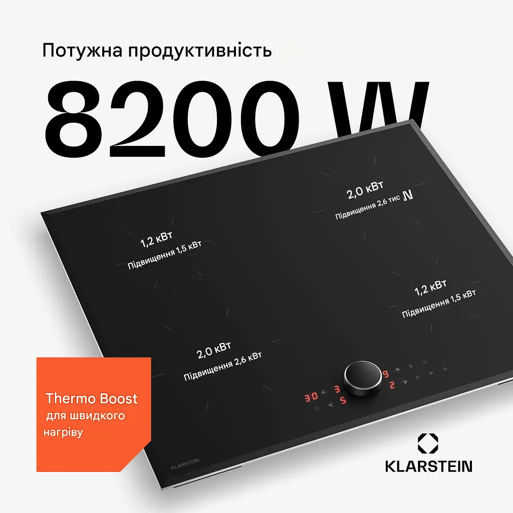 Варильна поверхня індукційна KLARSTEIN Magnichef 60 8200 Вт (10047645) - фото 6