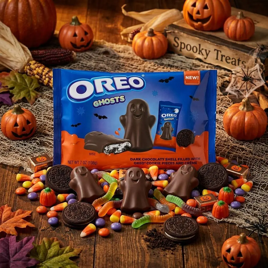 Шоколадні цукерки Frankford Oreo Dark Chocolate Halloween Ghosts 198г - фото 3
