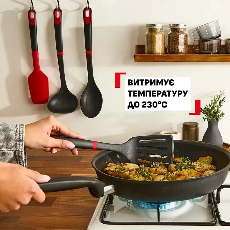 Ложка Tefal Ingenio+ пластик червоно-чорний (K1980334) - фото 8
