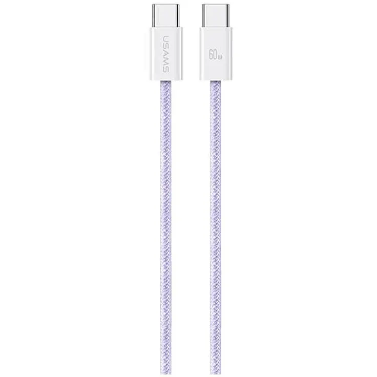 USB Кабель Usams U86 (US-SJ656) Type-C-Type-C PD 60W 5A 1.2m Фіолетовий