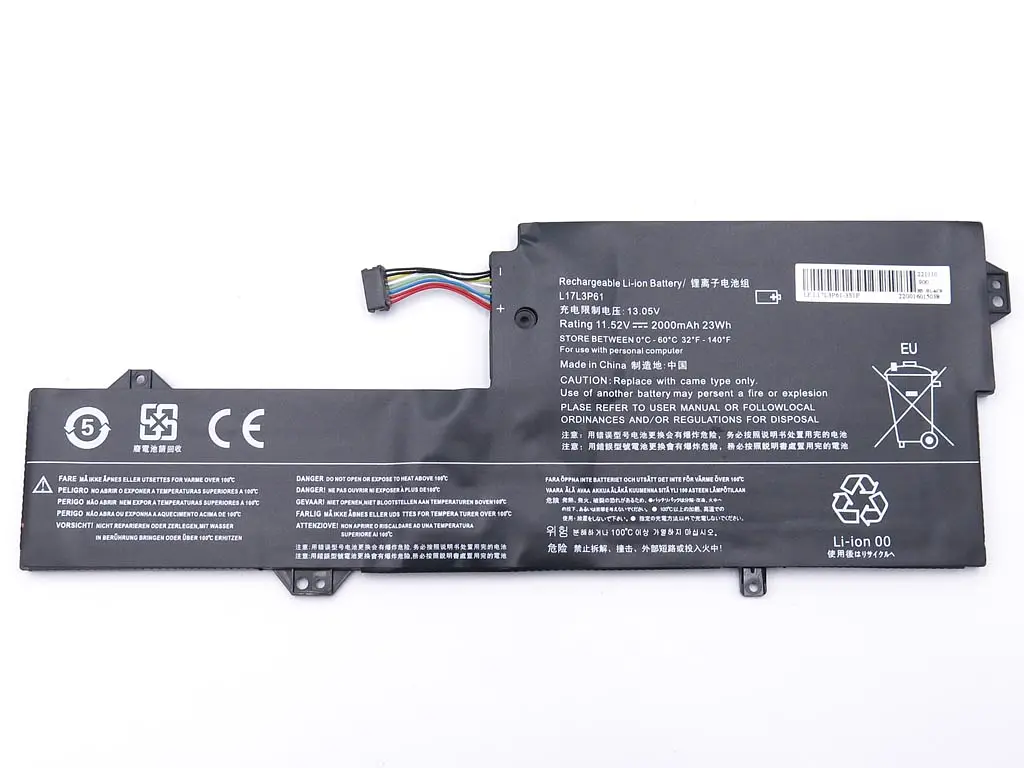 Акумулятор L17L3P61 для ноутбука Lenovo Yoga 720-12IKB, 330-11IGM, 320S-13IKB, V530s-14, K43-IFI, K43-ISE 11.52V 2000 mAh 23Wh - фото 2