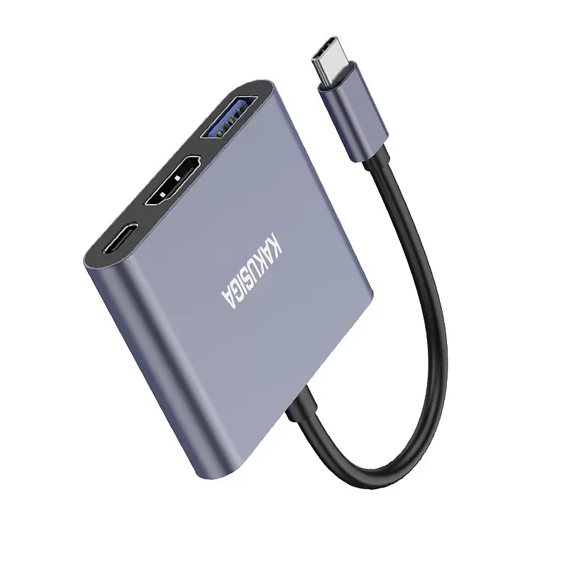 Конвертор USB Hub Kakusiga KSC-750 Type-C на USB 3.0 HDMI Type-C PD - фото 2