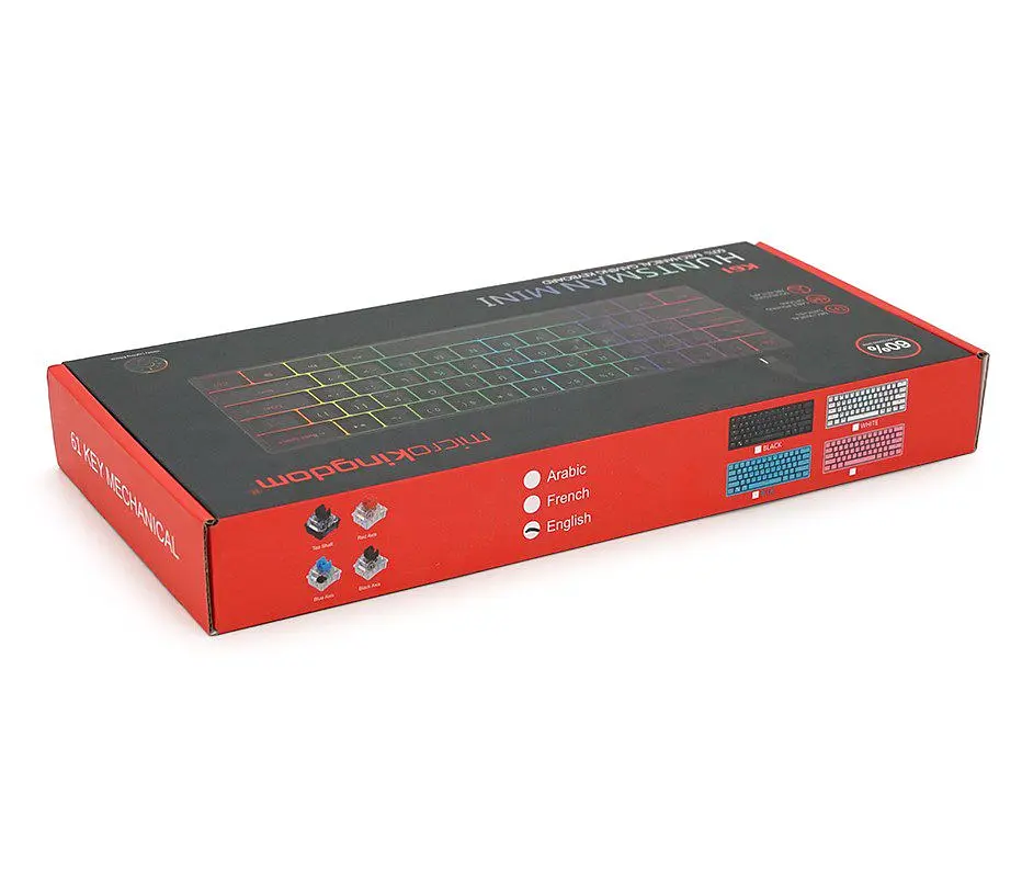 Клавиатура игровая механическая Microkingdom MK61 Huntsman Mini Black USB Blue switch - фото 6