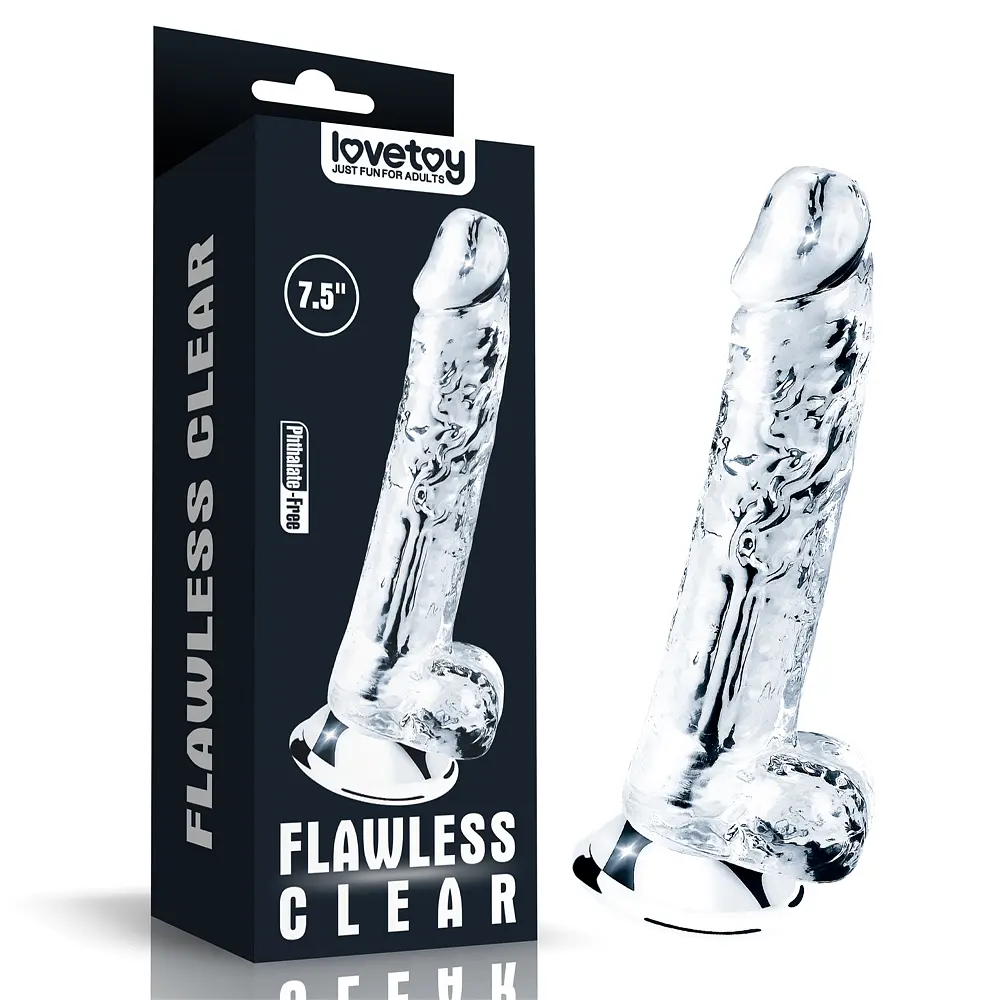 Фалоімітатор - Flawless Clear Dildo 7.5" Clear - фото 10