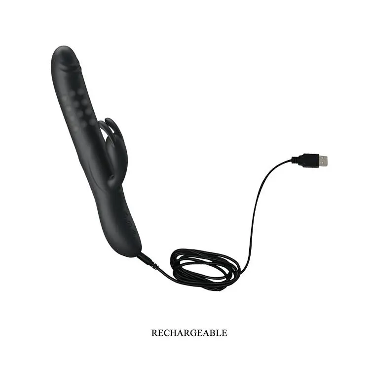 Вибратор-кролик Pretty Love Colin 25 см чёрный - фото 7