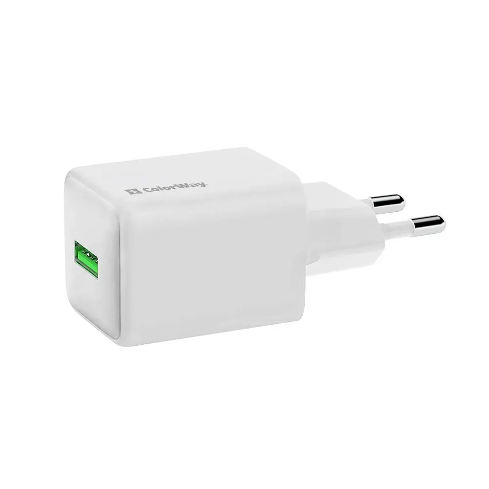 Зарядний пристрій ColorWay USB QC3.0 18W white (CW-CHS063Q-WT) - фото 3