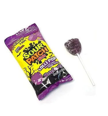 Льодяники з кислою посипкою Sour Patch Kids Raspberry Lollipops 1шт. - фото 2