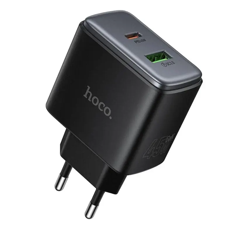 МЗП Hoco C158A Upgrade PD45W(1C1A) charger(EU) Black