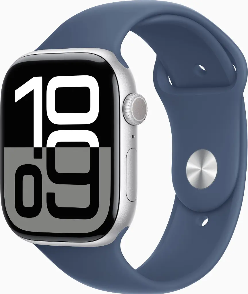 Смарт-часы Apple Watch Series 10 GPS 46mm Silver Alu. Case w. Denim Sport Band - M/L (MWWM3) - фото 2