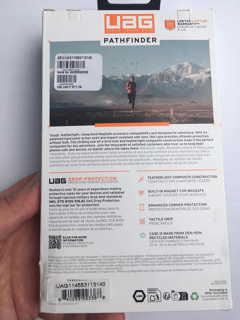 Оригінальний протиударний чохол UAG Pathfinder MagSafe для iPhone 17 Clear Ash 114553113140 - фото 4