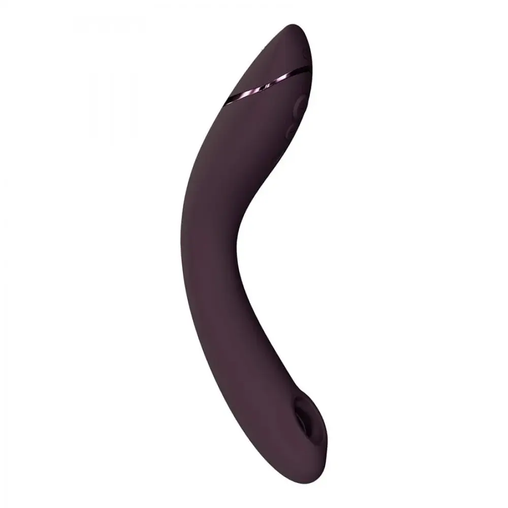 Лубрикант Womanizer OG + 50 мл - Вибратор для точки G c вакуумной стимуляцией, 17.6х3.9 см баклажановый - фото 3
