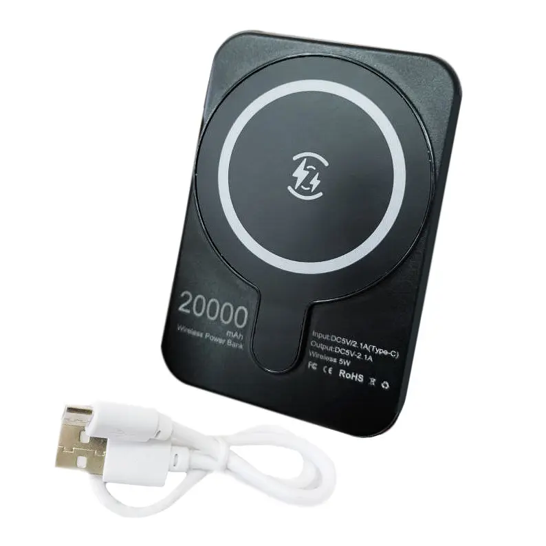 Power bank бездротова зарядка "Wireless charging treasure", потужний павер банк 20000 mah Чорний - фото 5