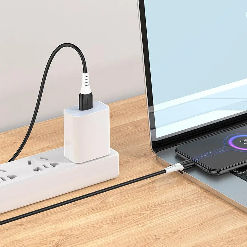 Кабель Hoco X82 USB to Micro 2.4A 1 м silicone silicone connectors черный - фото 3