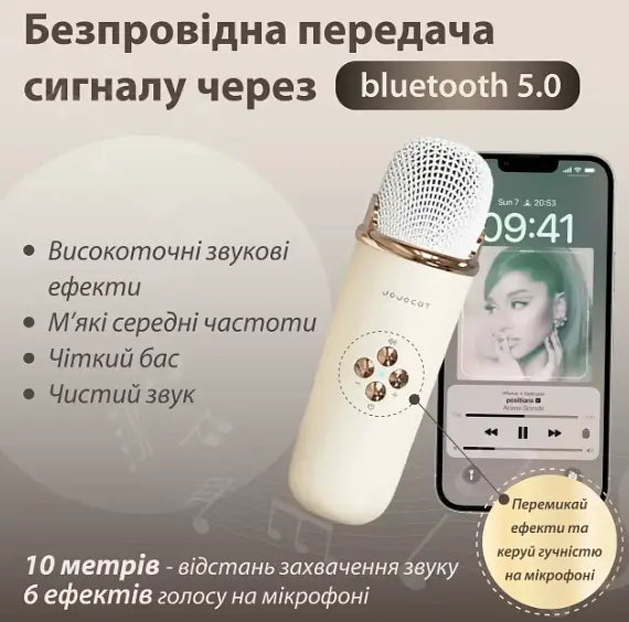 Акустична система «RETRO» з мікрофоном ∙ Бездротова портативна Bluetooth колонка на акумуляторі ∙ Міні-караоке - фото 3