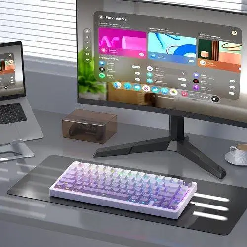 Клавіатура Клавіатура MageGee Light 75 RGB Фіолетовий Bird Switch Wireless (6971969728813) Білий/Фіолетовий - фото 5