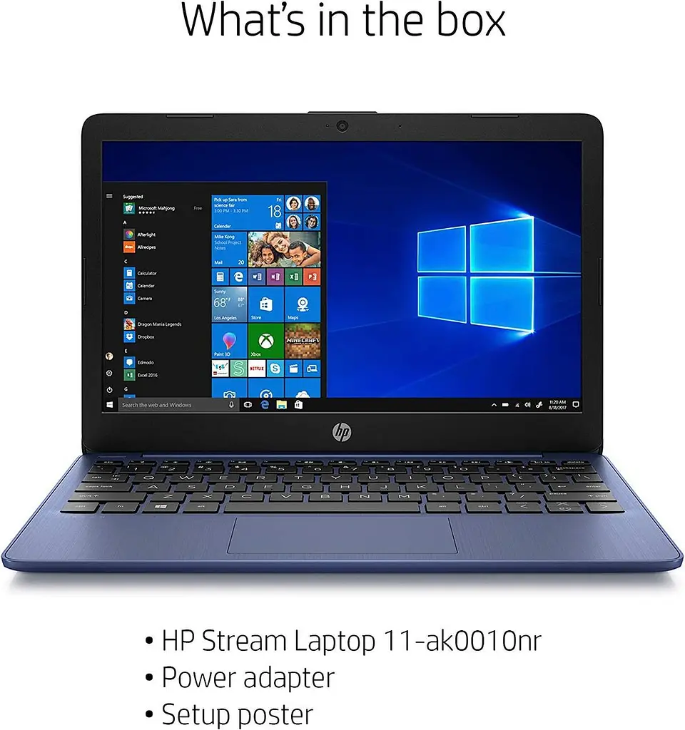 Ноутбук HP Stream 11.6" HD 4/32GB, N4000 (11-ak0010nr) Blue (Open Box) - фото 2
